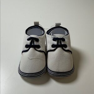 Polo by Ralph Lauren White and Navy Canvas Baby Walkers